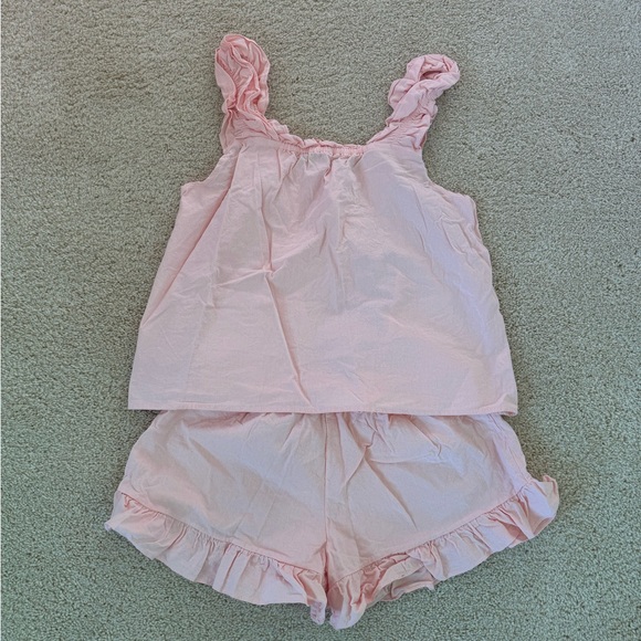Pink Ruffle Tank Top and Shorts Set - Picture 3 of 5